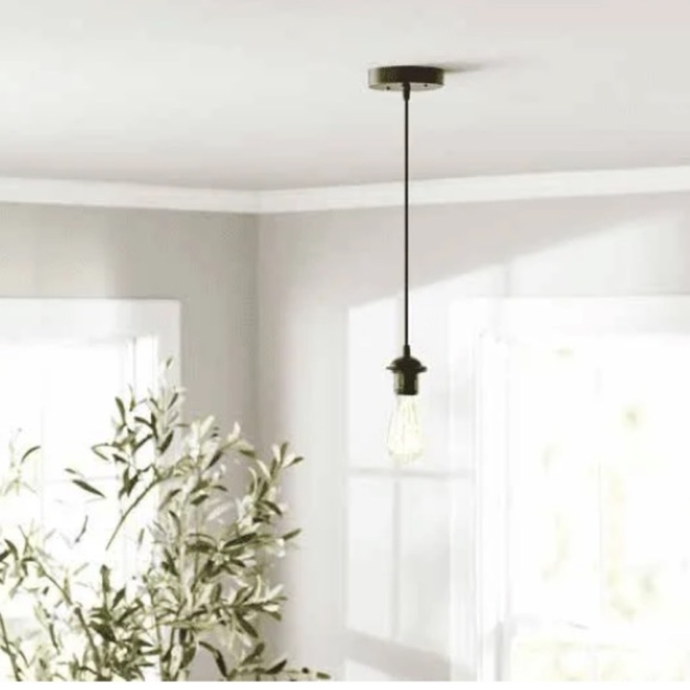 Mainstays Single Light Pendant Metal Fixture Matte Black Finish